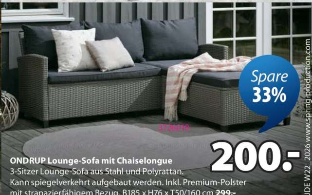 ONDRUP Lounge-Sofa mit Chaiselongue