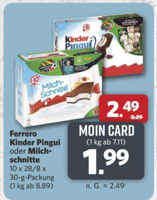 Ferrero Kinder Pingui oder Milchschnitte