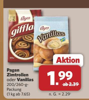 Pagen Zimtrollen oder Vanillas