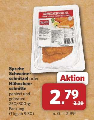 Sprehe Schweineschnitzel oder Hähnchenschnitte
