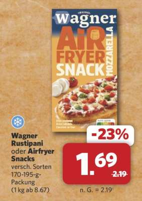 Wagner Rustipani oder Airfryer Snacks