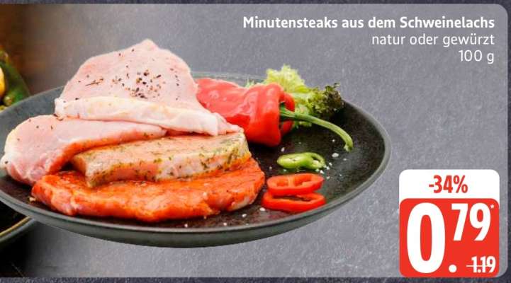 Minutensteaks aus dem Schweinelachs