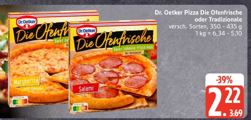Dr. Oetker Pizza Die Ofenfrische oder Tradizionale