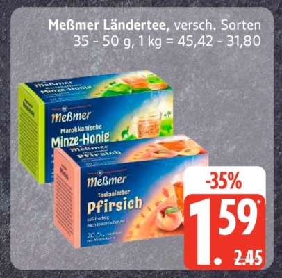 Meßmer Ländertee, versch. Sorten