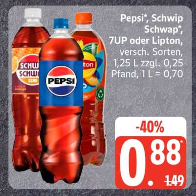 Pepsi, Schwip Schwap, 7UP oder Lipton