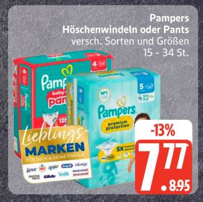 Pampers Höschenwindeln oder Pants