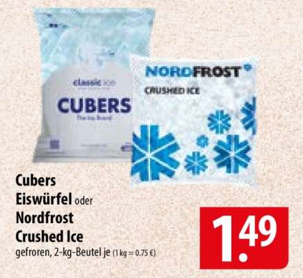 Cubers Eiswürfel oder Nordfrost Crushed Ice