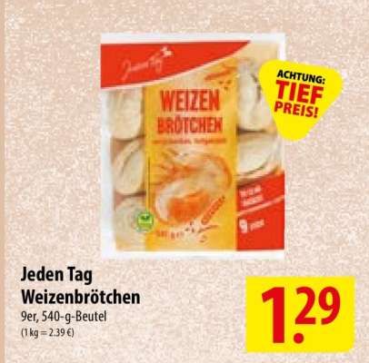 Jeden Tag Weizenbrötchen