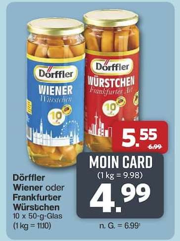 Dörffler Wiener oder Frankfurter Würstchen