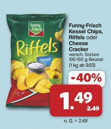 Funny-Frisch Kessel Chips, Riffels oder Cheese Cracker