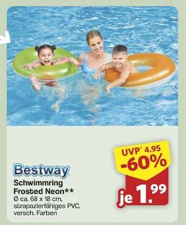 Bestway Schwimmring Frosted Neon