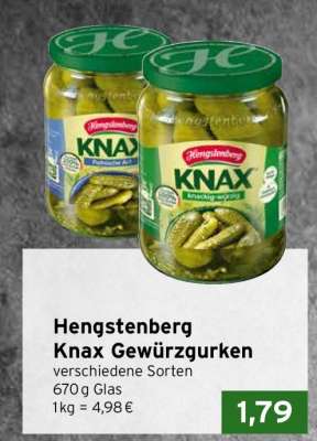 Hengstenberg Knax Gewürzgurken