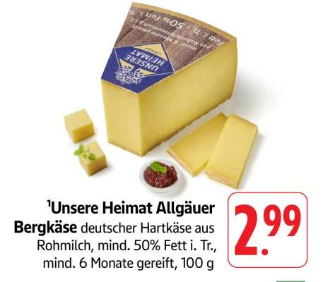 Unsere Heimat Allgäuer Bergkäse
