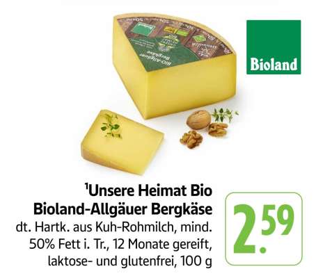 Unsere Heimat Bio Bioland-Allgäuer Bergkäse