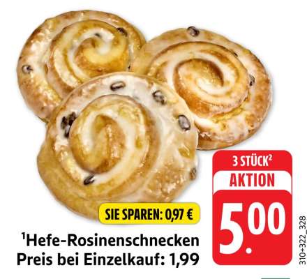 Hefe- Rosinenschnecken