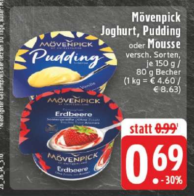 Mövenpick Joghurt, Pudding oder Mousse