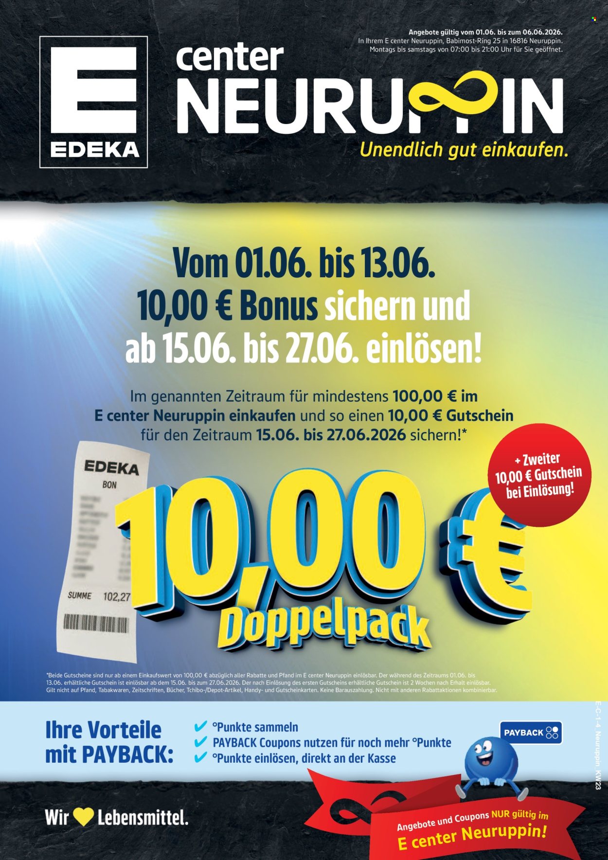 E center Prospekte  - 1.06.2026 - 6.06.2026. Seite 1