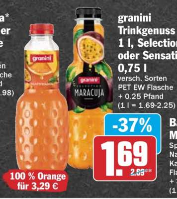 granini Trinkgenuss 1 l, Selection oder Sensation 0,75 l