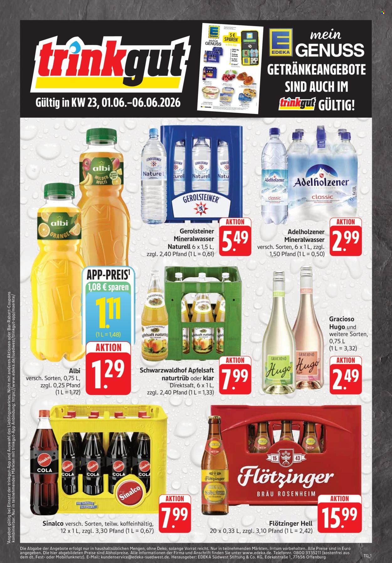 Edeka Getränkemarkt Prospekte  - 1.06.2026 - 6.06.2026. Seite 1