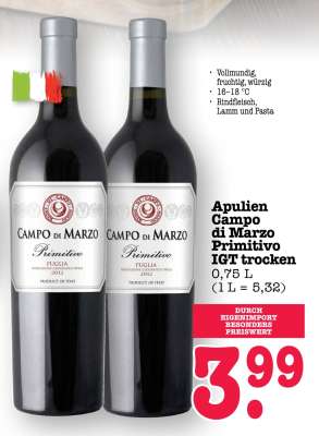 Apulien Campo di Marzo Primitivo IGT trocken