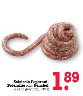 Salsiccia Peperoni, Petersilie oder Fenchel