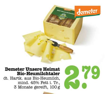 Demeter Unsere Heimat Bio-Heumilchtaler