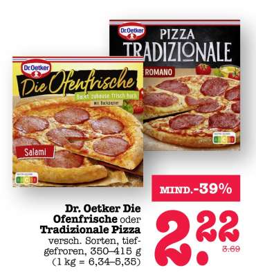 Dr. Oetker Die Ofenfrische oder Tradizionale Pizza
