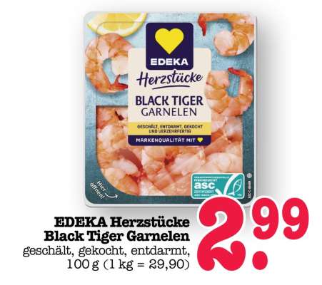 EDEKA Herzstücke Black Tiger Garnelen