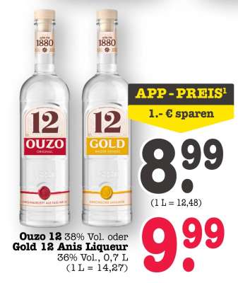 Ouzo 12 oder Gold 12 Anis Liqueur