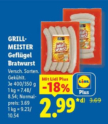 GRILL-MEISTER Geflügel Bratwurst