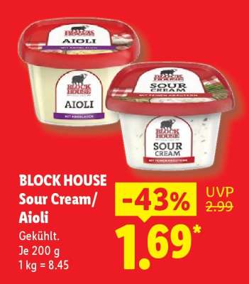 BLOCK HOUSE Sour Cream/Aioli