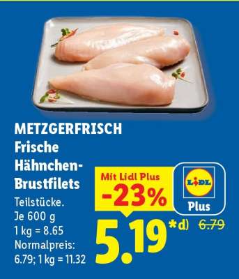 Metzgerfrisch Frische Hähnchen-Brustfilets