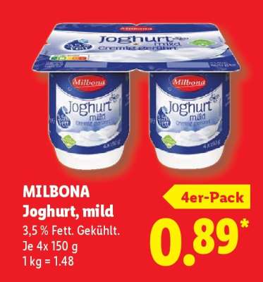 Milbona Joghurt mild