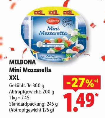 Milbona Mini Mozzarella XXL