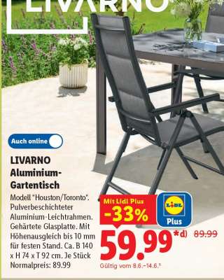 LIVARNO Aluminium-Gartentisch