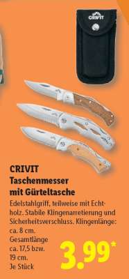 CRIVIT Taschenmesser mit Gürteltasche