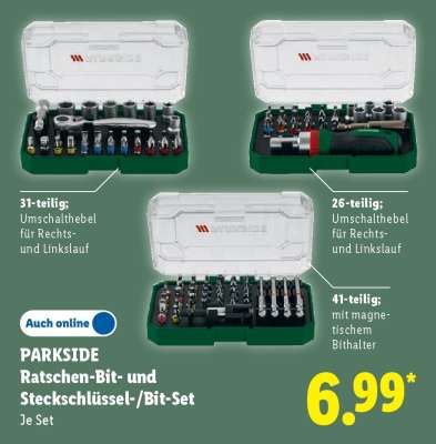PARKSIDE Ratschen-Bit- und Steckschlüssel-/Bit-Set