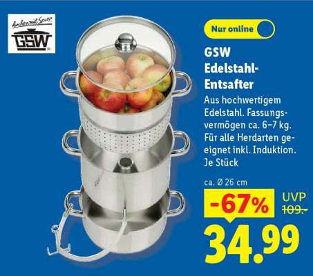 GSW Edelstahl-Entsafter
