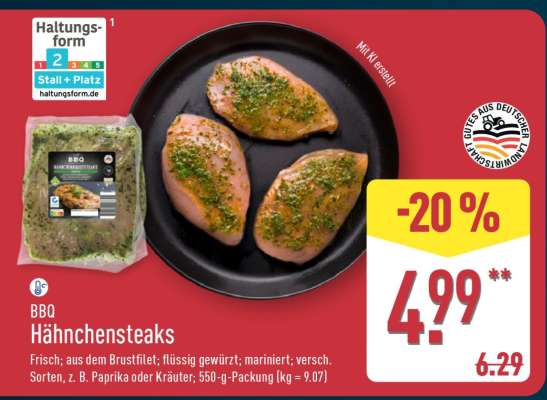 BBQ Hähnchensteaks