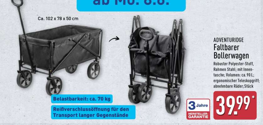 ADVENTURIDGE Faltbarer Bollerwagen