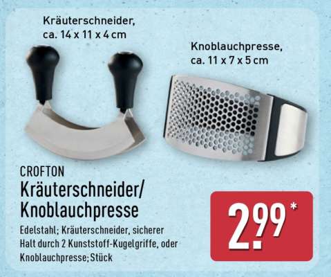 Kräuterschneider/Knoblauchpresse