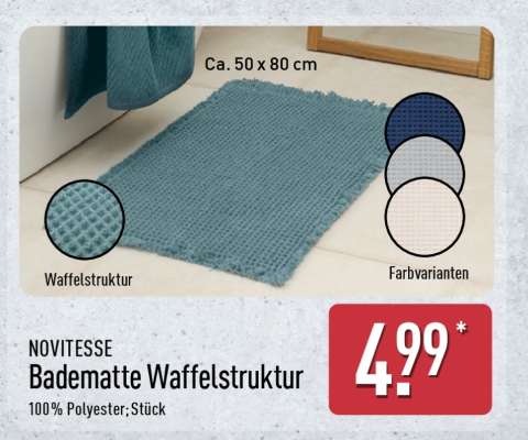 NOVITESSE Badematte Waffelstruktur