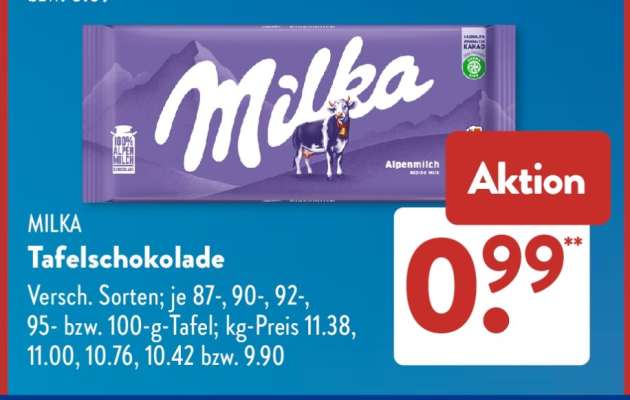Milka Tafelschokolade*