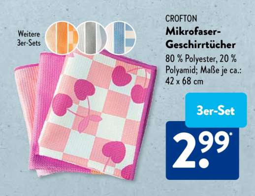 CROFTON Mikrofaser-Geschirrtücher