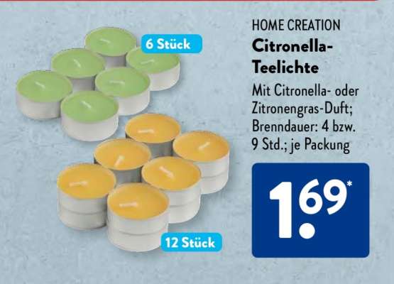 HOME CREATION Citronella-Teelichte