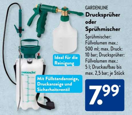 GARDENLINE Drucksprüher oder Sprühmischer