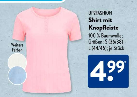 UP2FASHION Shirt mit Knopfleiste