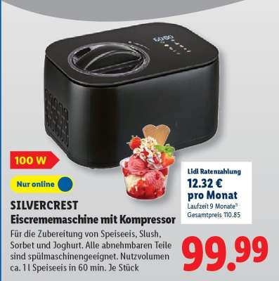 SILVERCREST Eismaschine mit Kompressor