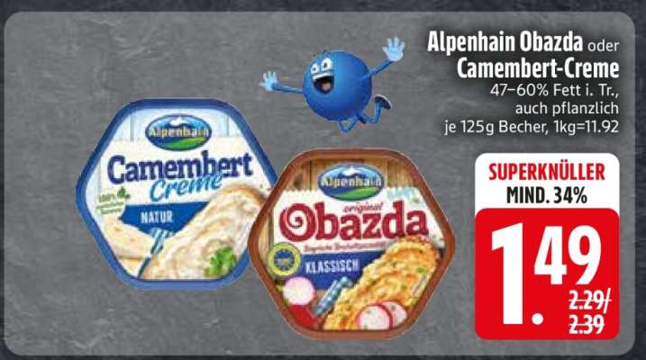 Alpenhain Obazda oder Camembert Creme