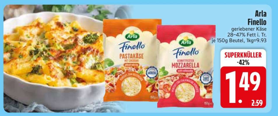 Arla Finello geriebener Käse